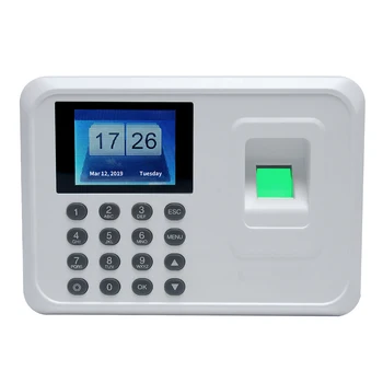 

Intelligent Biometric Fingerprint Password Attendance Machine Employee Checking-in Recorder 2.4 inch TFT LCD Screen DC 5V Time
