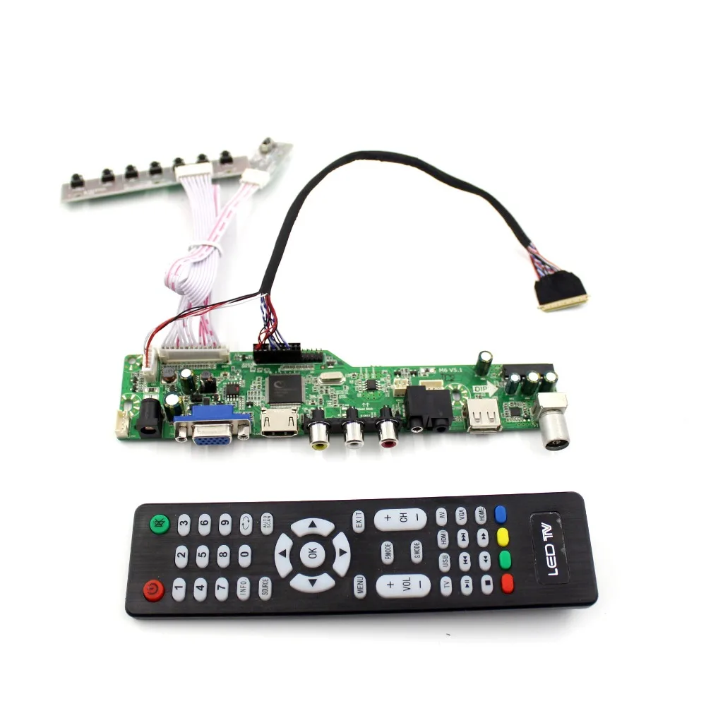 

M6V5 LCD TV controller board support TV AV VGA Audio USB HDMI for 1024x600 LCD panel B101AW03 V.0 BT101IW02 V0 LTN101N107 DIY