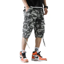 Лето хаки мужские шорты Карго свободные камуфляжные короткие брюки низ мужские s бермуды в стиле милитари Masculina повседневные мужские брюки 29-40