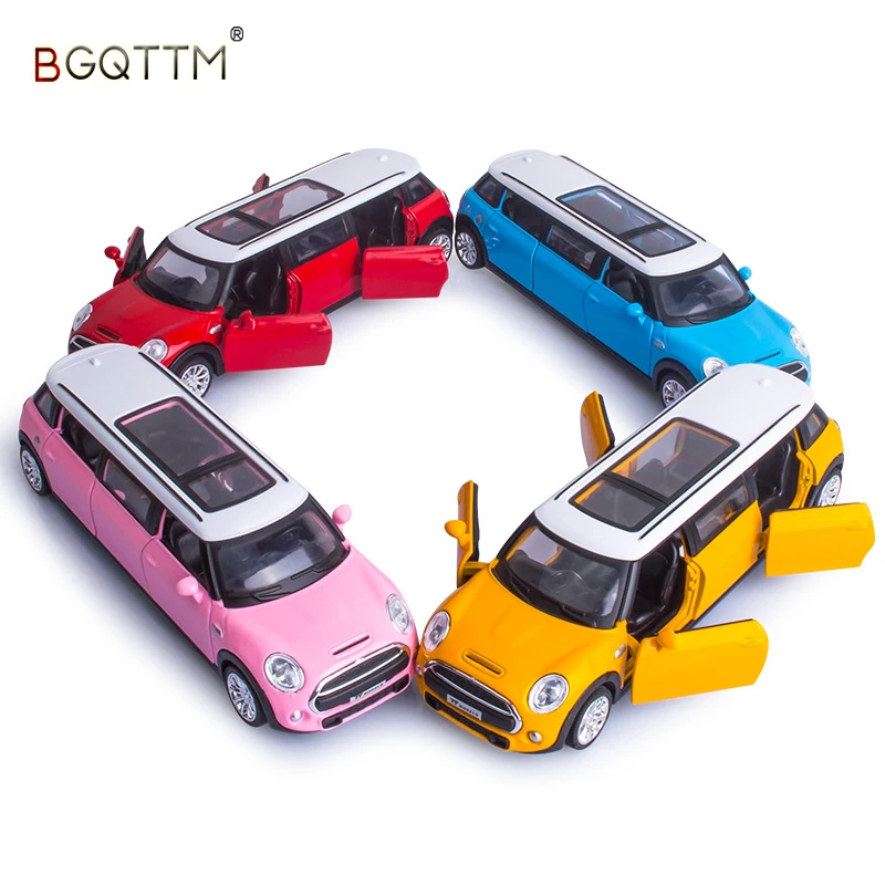 1:36 BMW Mini Extended Limousine Model Car Diecast Gift Toy Vehicle Kids Blue
