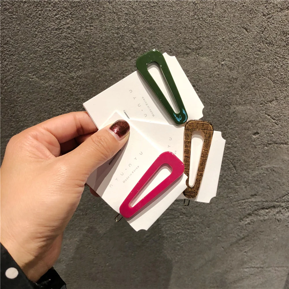 

Korean Fashion Women Colorful Solid Barrettes Girls Acrylic Geometric Hair Clips Lady Simple Hairpins Hairgrip Hair Accessories