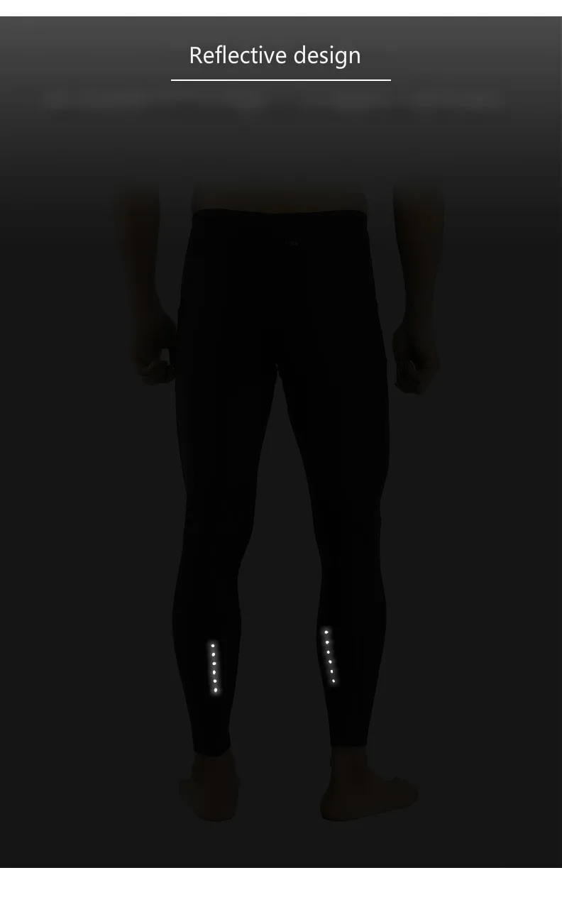 ARSUXEO Светоотражающие компрессионные штаны с задним карманом, быстросохнущие Мужские штаны для бега, пробежки, спортивные штаны для спортзала, фитнеса, леггинсы для мужчин