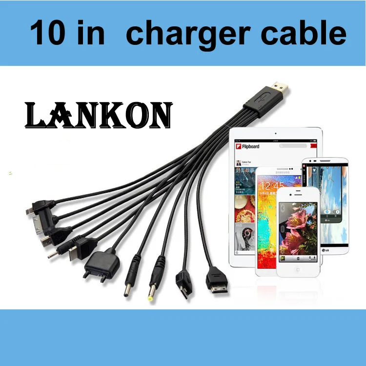 

50PCS High quality 10in1 USB chargerCharging Cable Cords for iPhone 4 4s iPod Samsung galaxy Nokia Sony HTC Balckberry