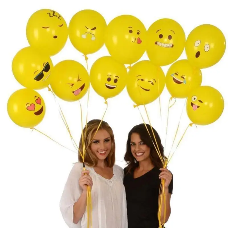 

JOCESTYLE 10pcs/lot Yellow Smiling Face Expression Emoji Latex Balloons Wedding Party Birthday Home Hotel Decor Props Ideal Gift