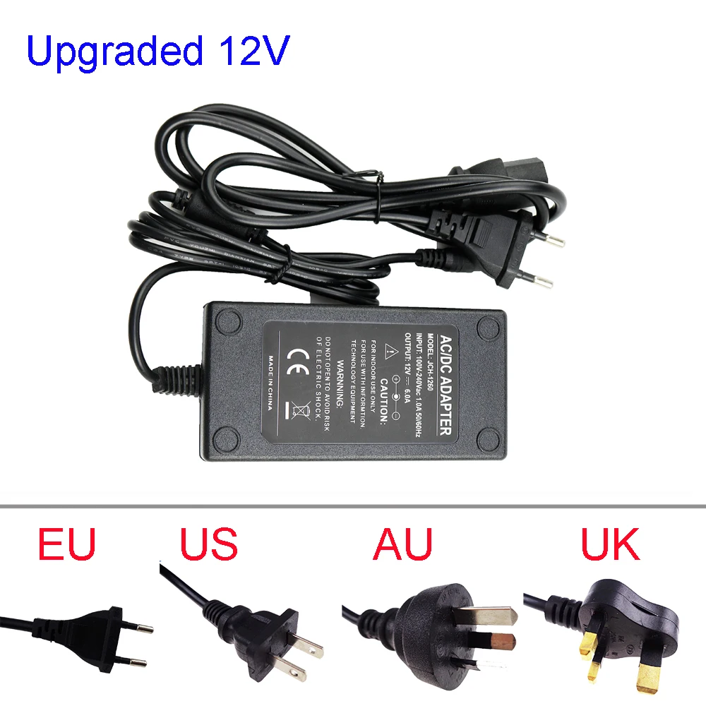 cheap Power Adapter Supply Transformer with 5A 6A 10A 15A high power for led strip light EU US UK AU plug AC110 220V to DC12V HL