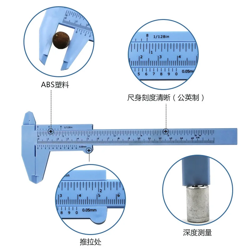 Высокое качество 0-150 мм двойной Калибр Пластиковый штангенциркуль, измерение текстовых игр, студенческий суппорт мини измерительный инструмент линейка