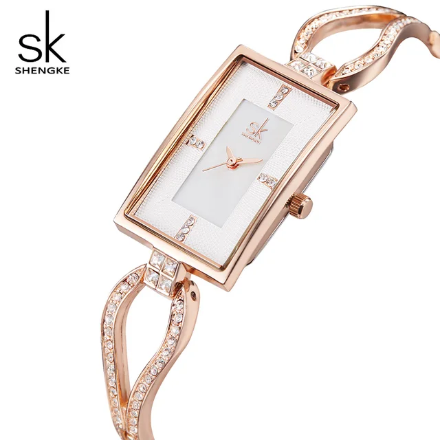 Shengke Creative Rectangle Watches Women Brand Luxury Diamond Dial Bracelet Watc Shengke Creative Rectangle Watches Women Brand Luxury Diamond Dial Bracelet Watc