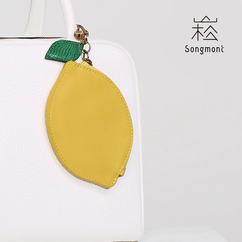Songmont lemon coin purse bag hanging decoration new cute cartoon mini bag original design bag