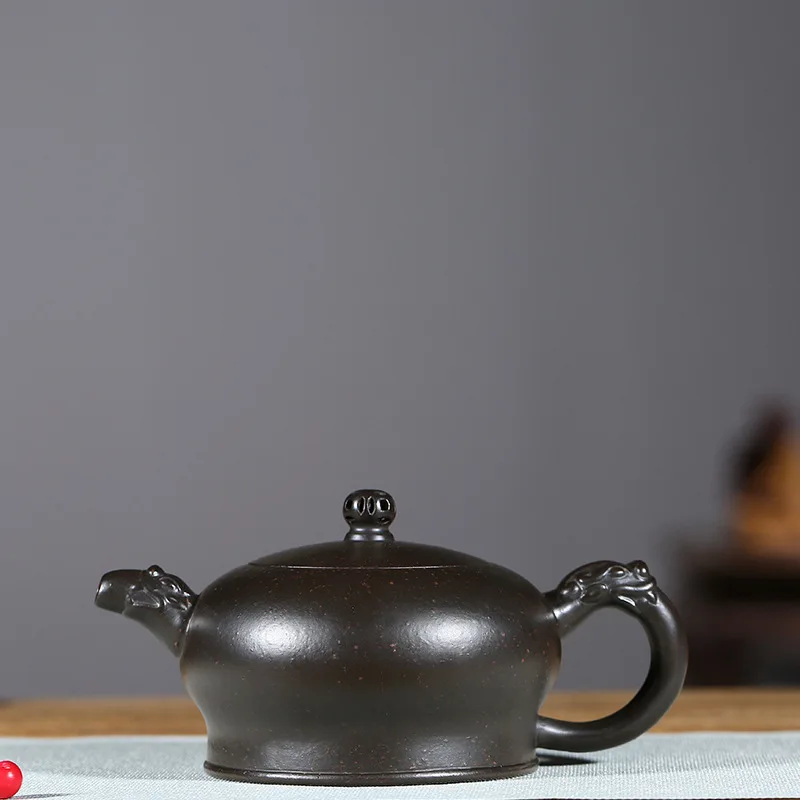 

Yixing Dark-red Enameled Pottery Teapot Quality Goods Famous Full Manual Raw Ore Azure Mud Eron Pot Kungfu Online Teapot Tea Set