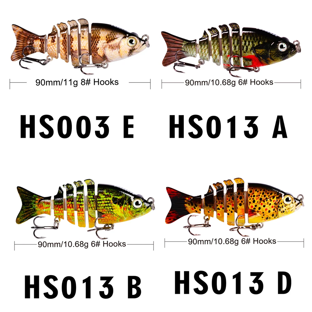 Proberos рыболовная приманка, 1 шт., плавающая приманка, 6-7 секций, рыболовная приманка, 9-10 см/11-15,5 г, 6#, хорошее качество, крючок, рыболовные снасти