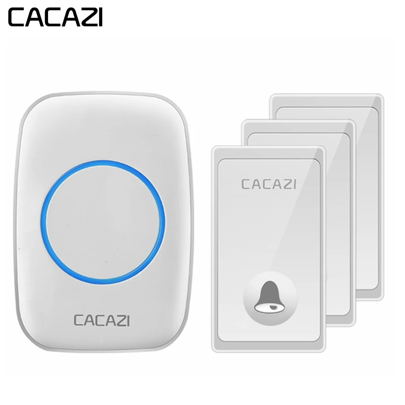 

CACAZI Self-powered Wireless Doorbell No Battery Required Waterproof Home Intelligent Door ring Bell US EU UK Plug 58 Chimes