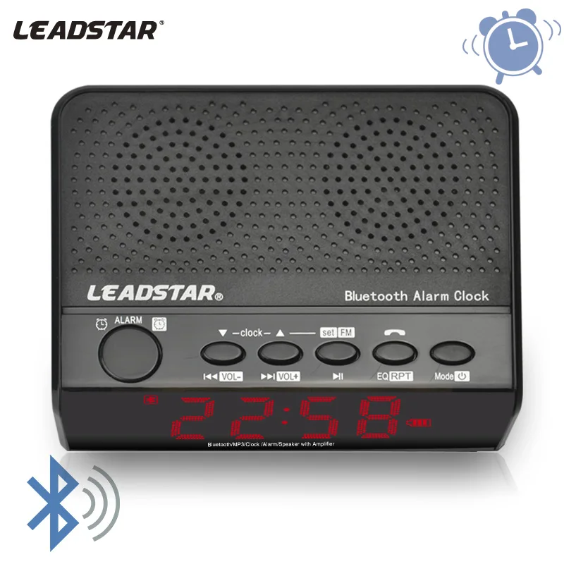 Leadstar портативный Bluetooth динамик беспроводной светодиодный Будильник fm-радио с TF/USB портом для телефона