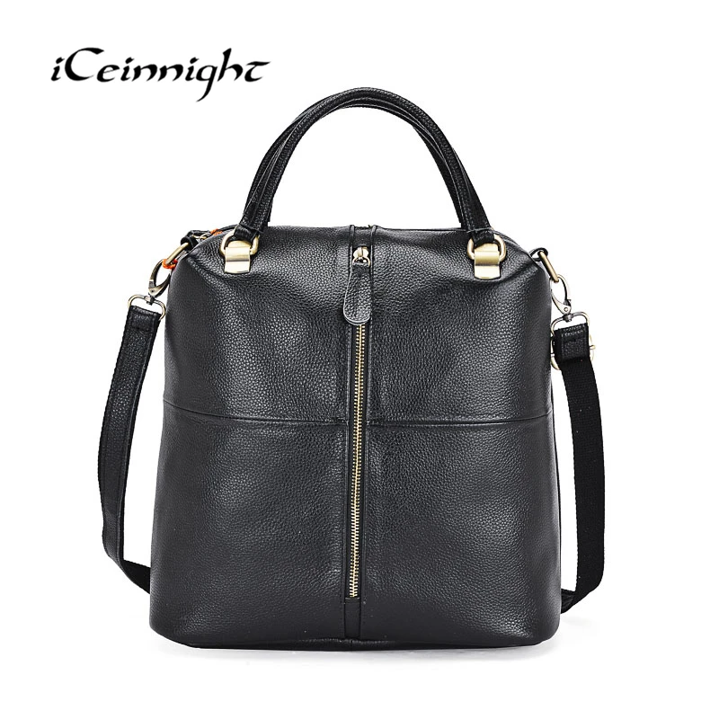 

iCeinnight Genuine Leather Female Handbag Famous Luxury Brand Shoulder Bag Designer Crossbody Bags Women For girls 2018