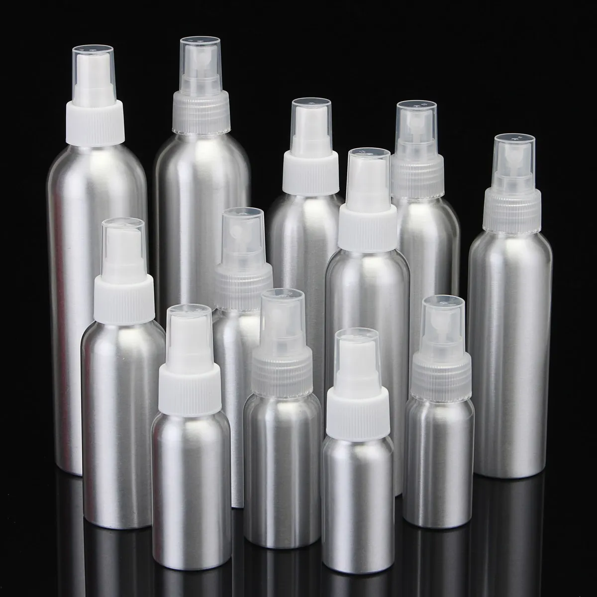 

30/50/100/120/150/250ml Aluminium Spray Atomiser Bottle Metal Empty Bottles Fine Mist Pump Atomizer Cosmetic Containers Tool