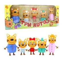 Buy 5pcs/lot Three Little Kittens Action Figure Toys Russian Cartoon Anime Mini Happy Cats TpnkoTa Doll For Children Christmas Gift Free Shipping