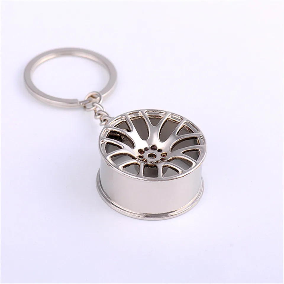 Cool Luxury Metal Creative Keychain Wheel Rim Model Key Chain Car Personality Keyring Wheel Hub Key Chains Key Rings (2)