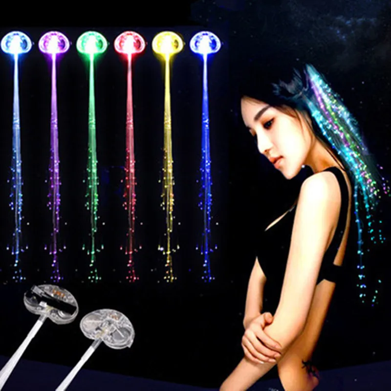 

25/50Pcs LED Flashing Hair Braid White Hair Clip Light-Emitting Fiber Luminous Hair Ornament Girls Led Toys Party Christmas Gift