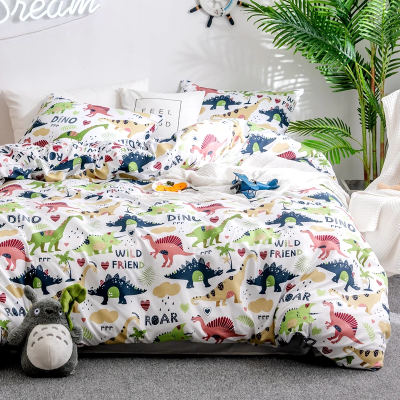 

Home Textile Cartoon Dinosaur Bedding Sets Children's Beddingset Bed Linen Duvet Cover Pillowcase/bed Sets #s