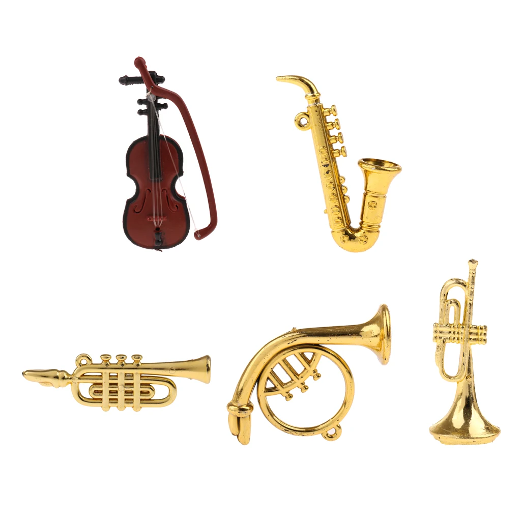 5 Styles Miniature Musical Instrument Model for 1/12 Dolls House Garden Accessories | Игрушки и хобби
