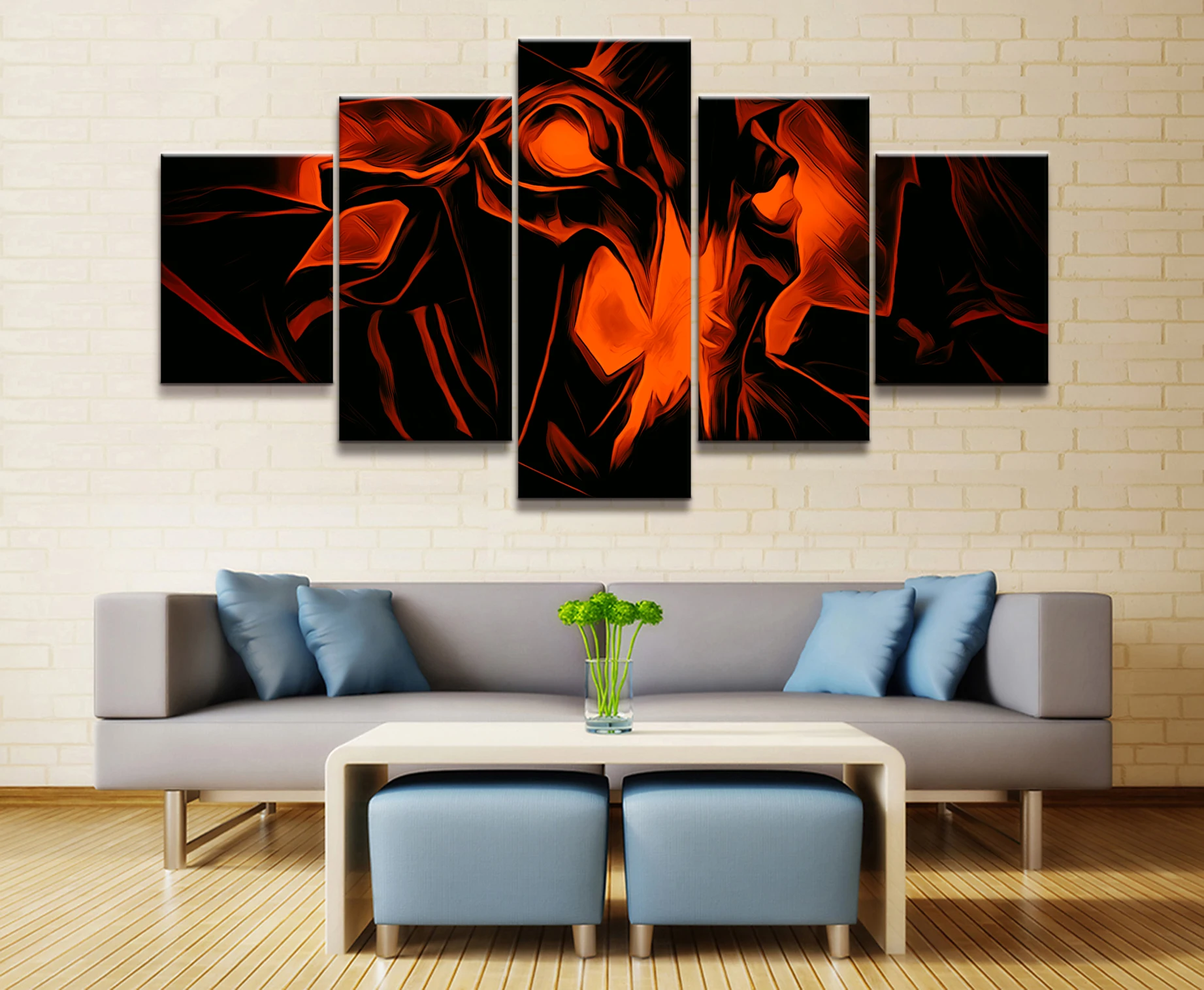  5 Piece HD Picture DOTA 2 Game Poster Wall Sticker demon Paintings Artwork Canvas Art for Home Deco