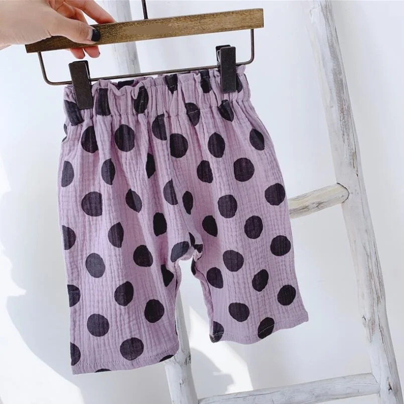 purple baby pants Г., весенние свободные штаны-шаровары в горошек для маленьких мальчиков штаны для девочек детские штаны для девочек Детские хлопковые штаны для девочек и мальчиков - Цвет: purple baby pants
