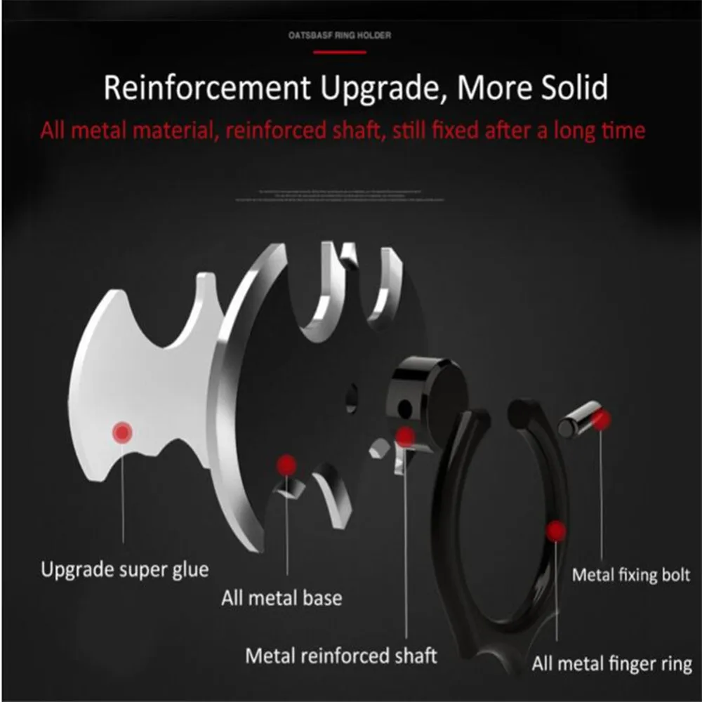 Yousigood Bat 360 Degree Rotate Holder Finger Ring Mobile Phone Stand Holder For iPhone 7 /Samsung/Xiaomi All Smart Phone Holder