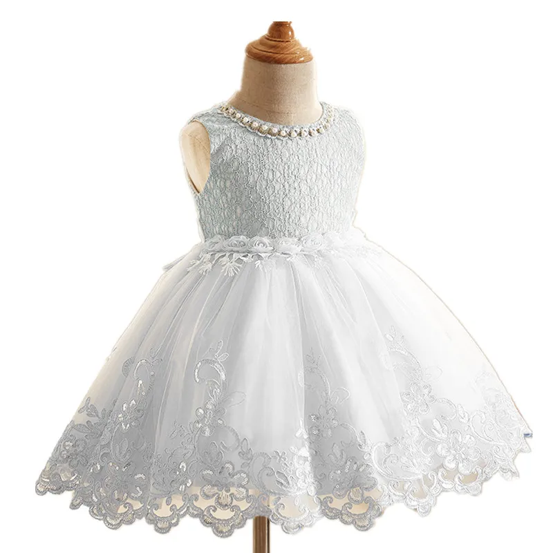 Платье для маленьких девочек; коллекция года; сезон лето; платье для новорожденных девочек 1 года; платье для дня рождения; одежда с цветочным принтом; фатиновая одежда для маленьких девочек - Цвет: white
