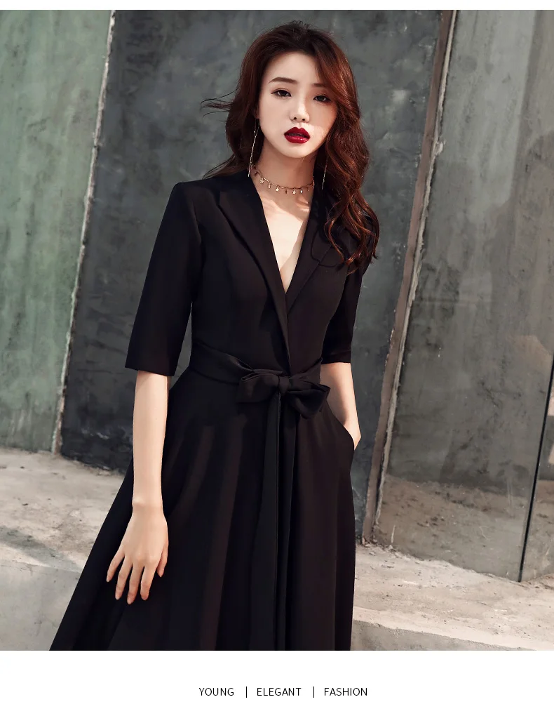 

100%real navy black/wine red bowknot belt notched collar long dress queen Victoria/customs size/stage performance/studio
