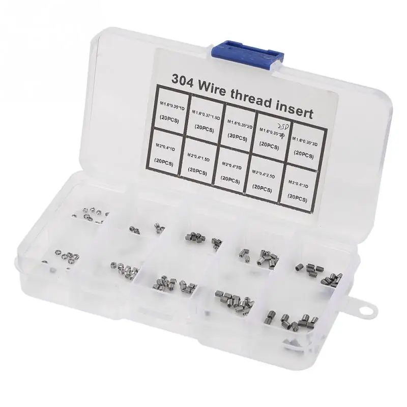 

M1.6 M2 Helical Insert Coiled Wire Threaded Insert Screw helicoil thread repair kit Stainless Steel SS304