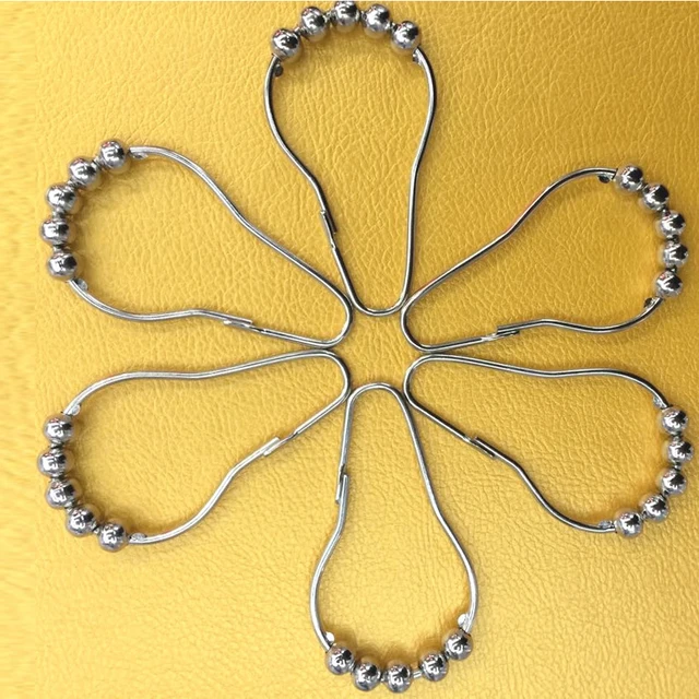 Curtains Ideas curtain pole clips : 12 PCS/lot Sliding Rings Loop Clip Hooks for Bathroom Rollerball ...