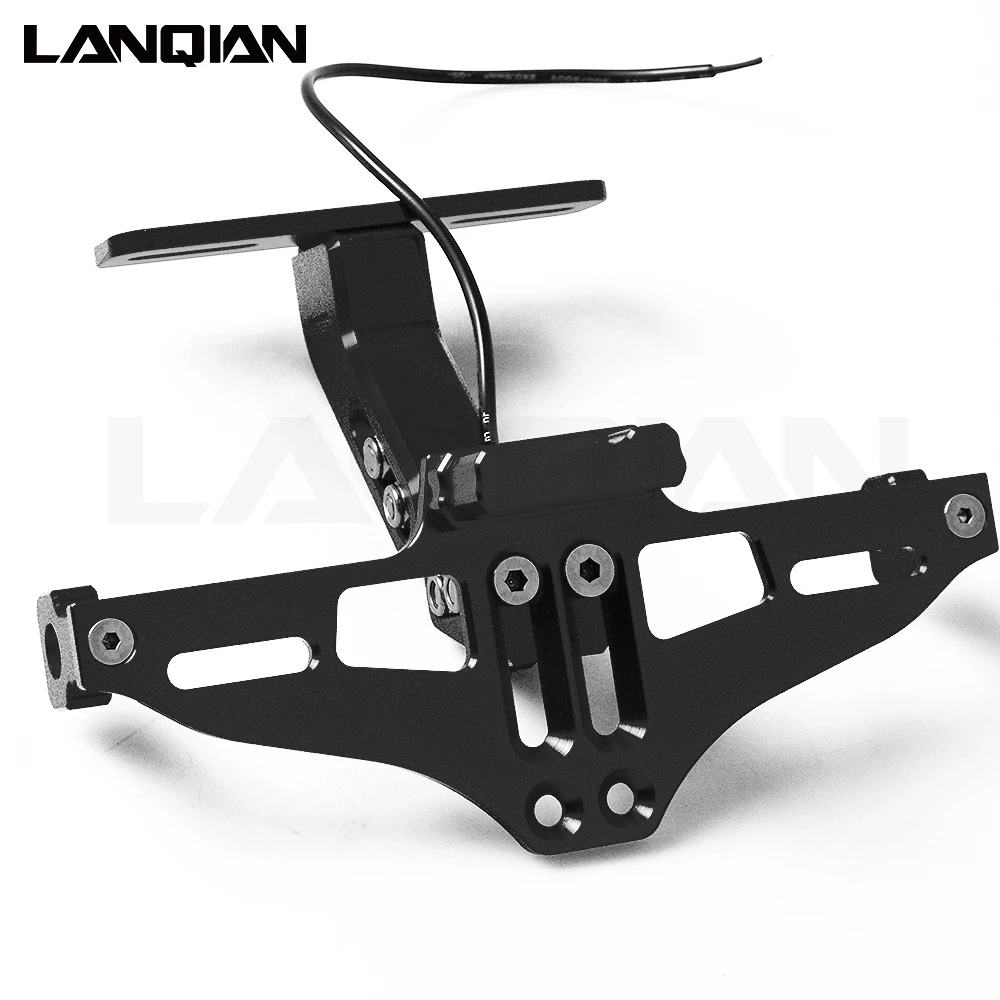 

For Yamaha YZF R1 R3 R6 R15 R25 R125 R1M Motorcycle CNC License Plate Holder Bracket Adjustable Angle Fender Eliminator LED