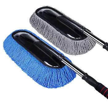 

Car Cleaning Brush Microfiber Auto Window Duster Retractable Stainless Steel Long Handle Dust Wax Washable Drag Wax Washer