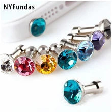 1000 шт/партия,, Блестящий Алмазный пылезащитный штекер, универсальный 3,5 мм заглушка для входа наушников мобильного телефона, штекер для iPhone 5 6 samsung htc sony iPad