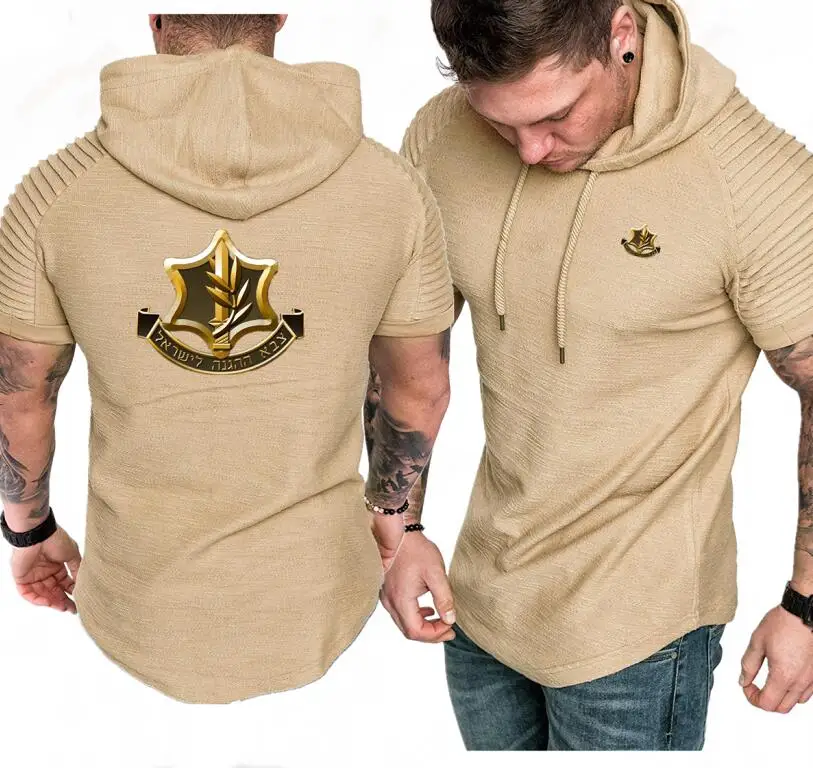 

IDF Israel Defense Forces Print Hoodies Sweatshirts Hoody Short Sleeve Hoody Tracksuit Summer Men's Slim Fit Hooded Pullover