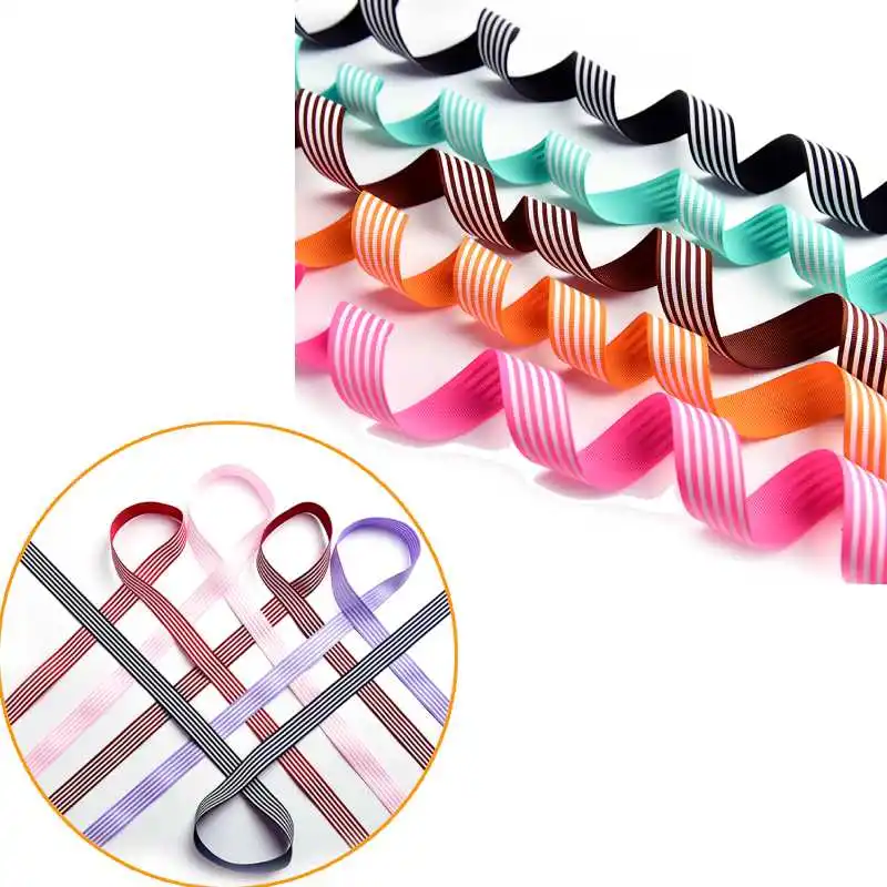 

1mX 25mm Satin Ribbon DIY Bow Accessories Riband Stripe Ribbons Handmade Tape