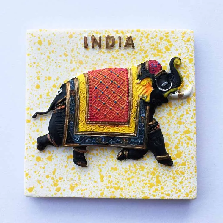

Lychee Life Indian Elephant Refrigerator Magnetic Sticker Famous Creative Fridge Magnet Modern Home Kitchen Decoration
