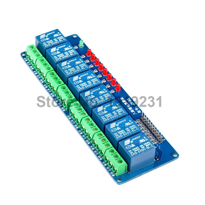 

1PCS 8 Channel 5V Relay Module with Light Blue Board Green Terminal