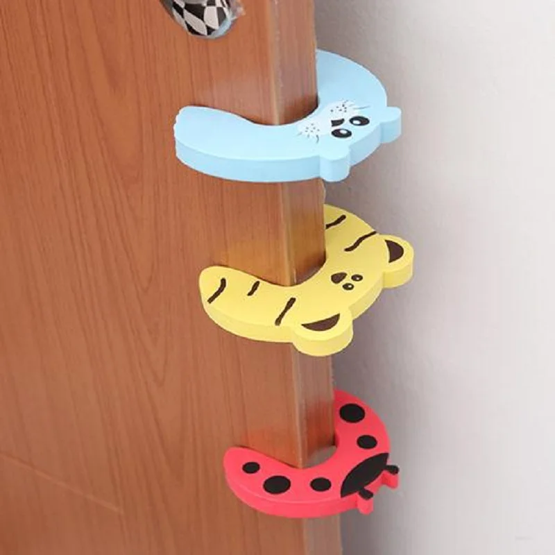 Baby Safety Protect Anti Guard Lock Clip Edge EVA Animal patterns Door clamp Safe Card Door