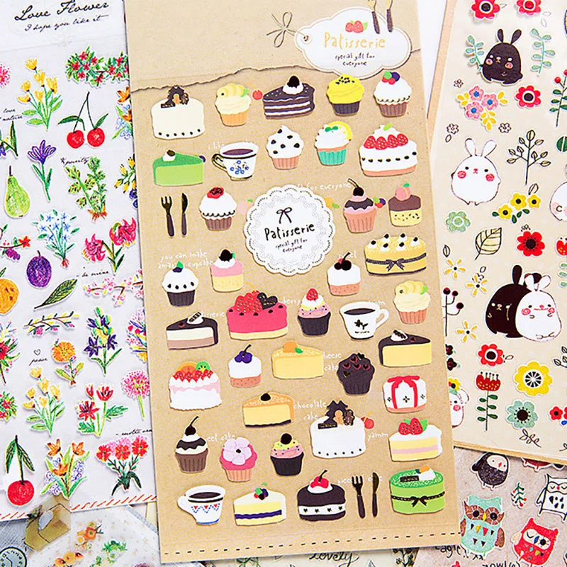 

Kawaii Gold Rabbit Flower Paper Stickers Bullet Journal Cute Handmade Decorative Scrapbooking Sticker Korean Stationery