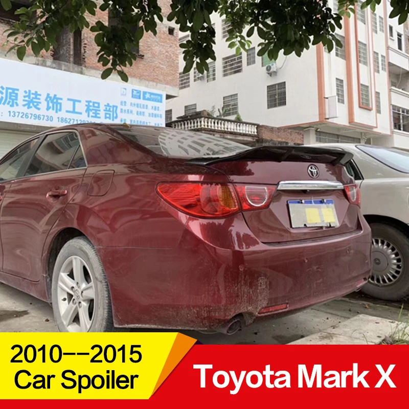 Используется для Toyota Mark X spoiler 2010 11 12 13 14 15 16 17 лет Глянцевая углеродное волокно заднее крыло R стиль аксессуары