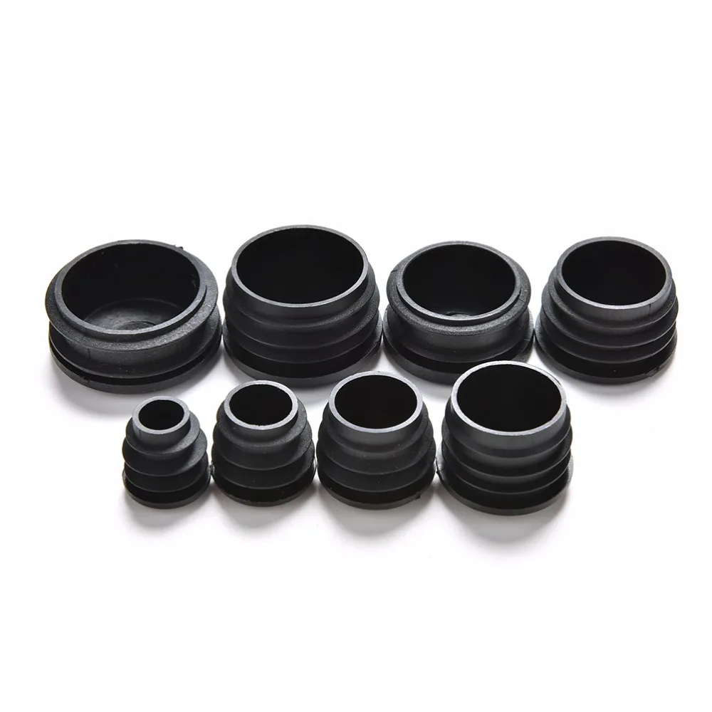 Hot-Selling 10Pcs Black PVC Plastic Furniture Leg Plug Blanking End Cap Bung For Round Pipe Tube