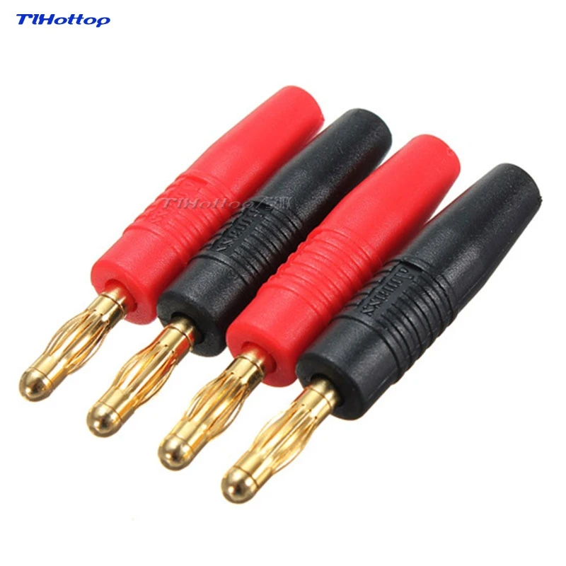 

ELECAPITAL 4pcs 4mm Gold Plated Musical Speaker Cable Wire Pin Banana Plug Connectors TLHOTTOP