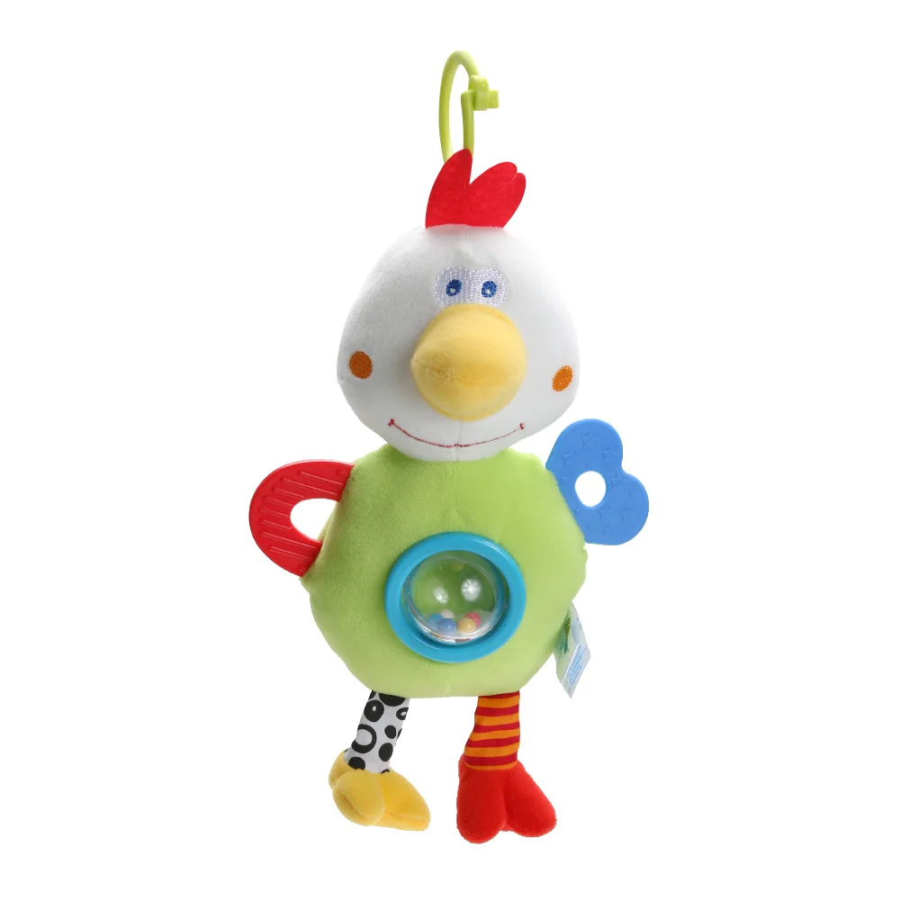 Baby Cute Plush Animals Chicken Plush Stuffed font b Toy b font Chicken Handbell Teether Baby