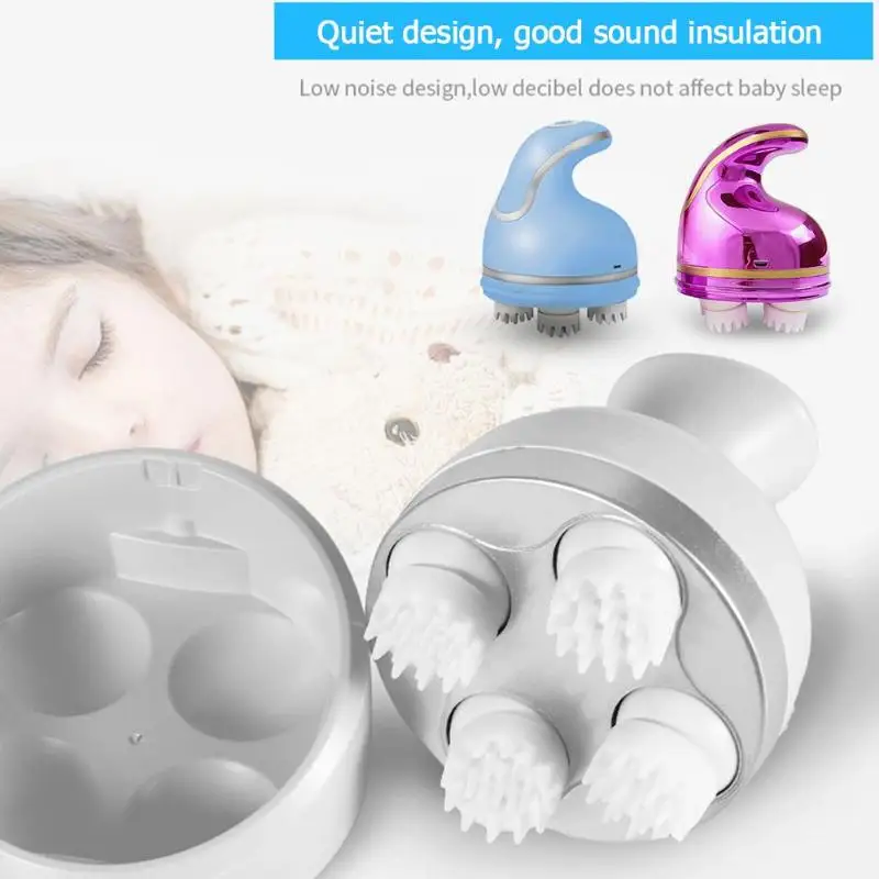 

Smart 4D Head Massager Electric Head Scalp Massager Pain Pressure Relieve Stress Promote Blood Circulation Hair Growth Massager
