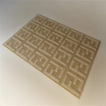 Высококачественный брендовый золотой бежевый FF ковер акриловый ковер для спальни гостиной ручной работы комфортный ковер