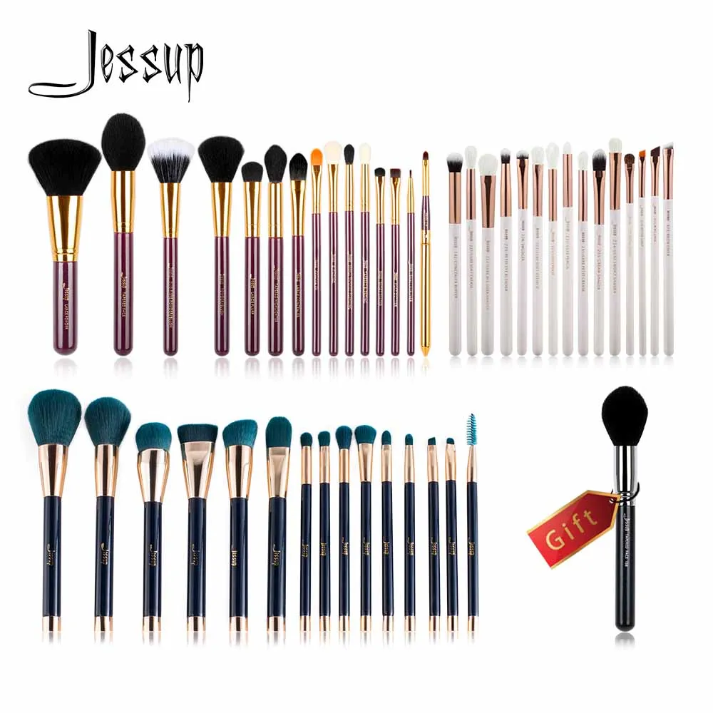

Jessup Buy 3 get 1 free gift Makeup Brushes set professional make up kit Powder Foundation Eyeshadow Eyeliner Lip Brush Tool