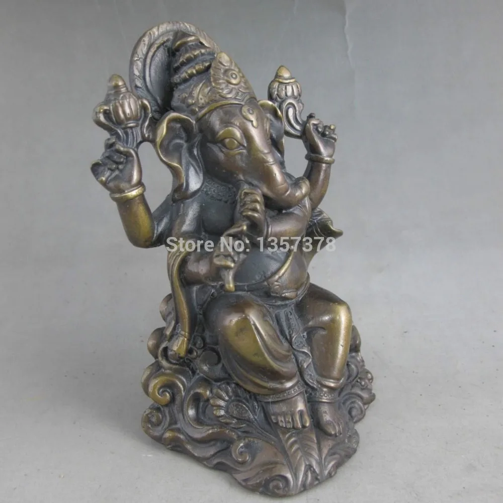 

shitou 00132 China handmade bronze statue collection lucky old noble Elephant Man