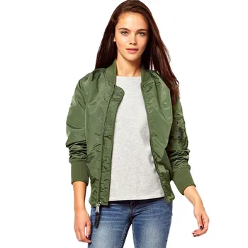 

Autumn Winter 2016 Jacket Women Long Green Sleeved Zipper Women Jacket Jacket Women Women's Fashion Jackets Coat