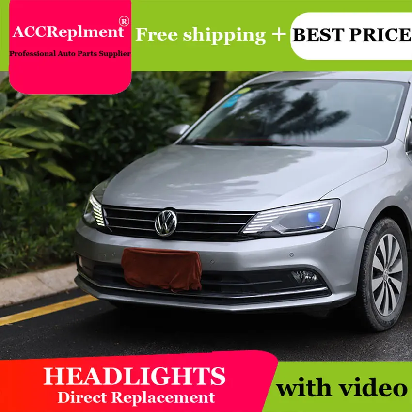 Авто. PRO 2011 2018 для vw jetta фары парковка Q5 bi xenon lens светодиодный DRL H7 автостайлинг|Фара