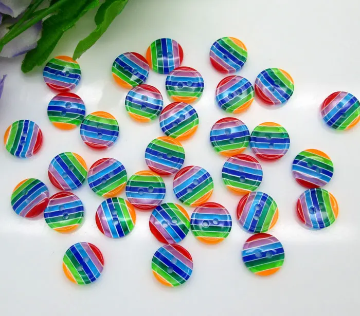 

50Pcs Mixed Resin Round Stripe Sewing Buttons For Kids Clothes Scrapbooking Decorative Botones Handicraft DIY Accessories